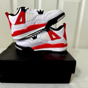 Jordan 4 Fire Red Pre School Sizes 11c-3Y BQ7669-161 Fire Red AJ4 Little Kids